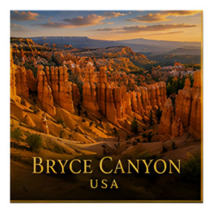 Bryce Canyon Utah Hoodoos & High Plateau Views 🗺️ Poster