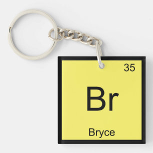 Bryce Name Chemistry Element Periodic Table Key Ring