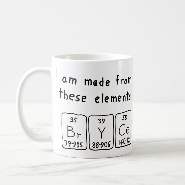 Bryce periodic table name mug (Left)