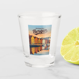 Bryggen Hanseatic Wharf Norway Shot Glass