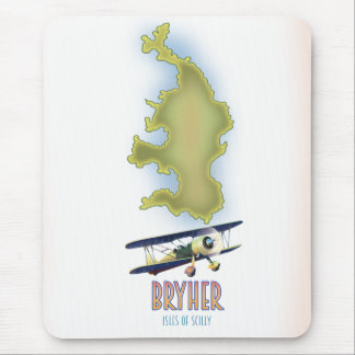 Bryher isles of scilly map mouse mat