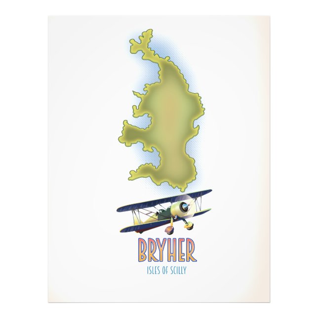 Bryher isles of scilly map photo print (Front)