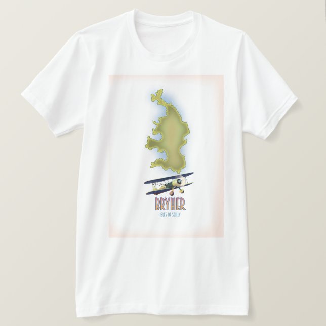 Bryher isles of scilly map T-Shirt (Design Front)