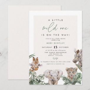 BRYN Cute Jungle Safari Baby Animal Baby Shower Invitation