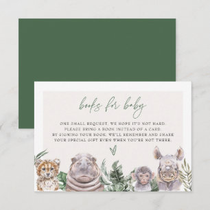BRYN Jungle Safari Baby Shower Books for Baby Card