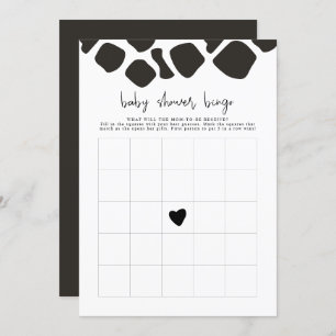 BRYNDLE Modern Cow Print Baby Shower Bingo Game Invitation