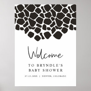 BRYNDLE Modern Cow Print Baby Shower Welcome