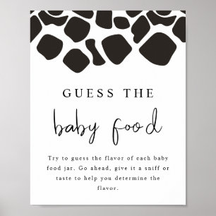 BRYNDLE Modern Cow Print Guess the Baby Food Game