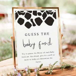 BRYNDLE Modern Cow Print Guess the Baby Food Game