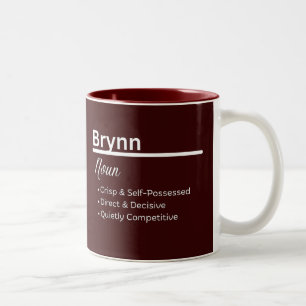Brynn Girl Name Definition Personalized Two-Tone Coffee Mug
