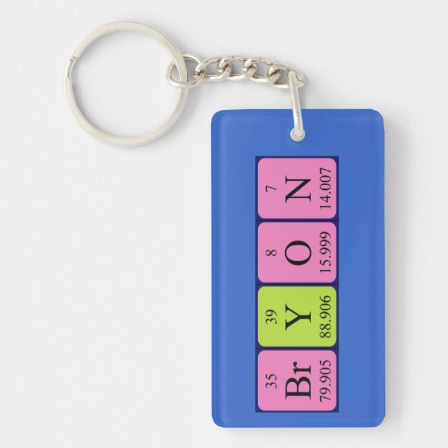Bryon periodic table name keyring (Front)