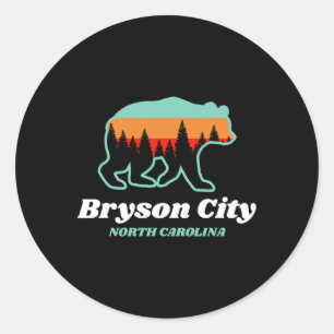 Bryson City North Carolina Bear Mountains Country Classic Round Sticker