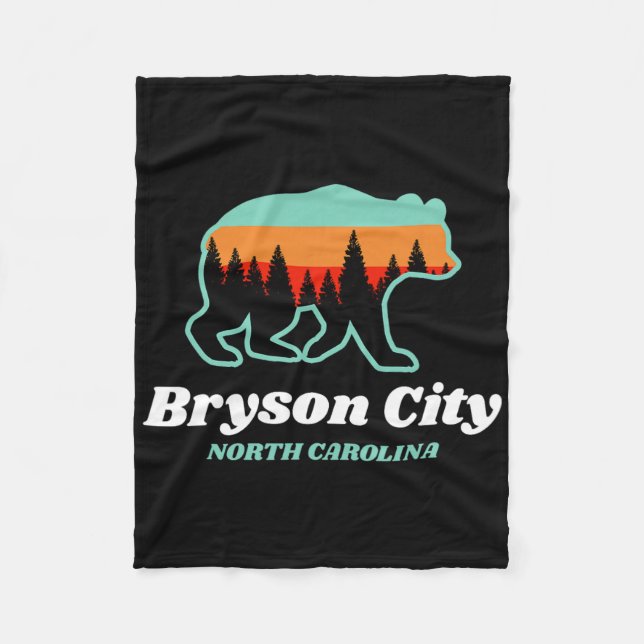 Bryson City North Carolina Bear Mountains Country  Fleece Blanket (Front)