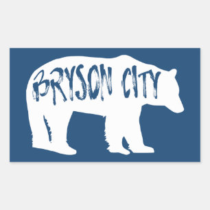 Bryson City North Carolina Bear Rectangular Sticker