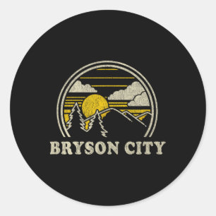 Bryson City North Carolina Nc T Shirt Vintage Hiki Classic Round Sticker