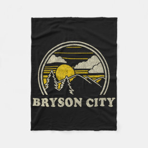 Bryson City North Carolina Nc T Shirt Vintage Hiki Fleece Blanket