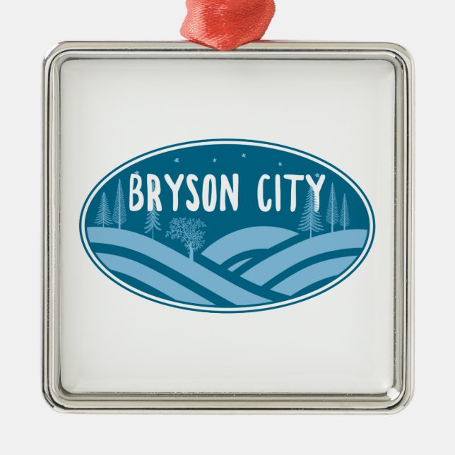 Bryson City North Carolina Outdoors Metal Tree Decoration (Front)