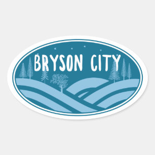 Bryson City North Carolina Outdoors Oval Sticker