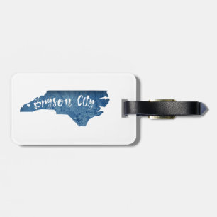 Bryson City North Carolina Wood Grain Luggage Tag