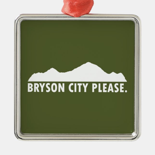 Bryson City Please Metal Tree Decoration (Front)