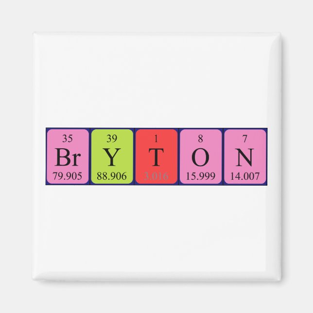 Bryton periodic table name magnet (Front)