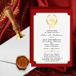 BS - Bachelor of Science Degree College Graduation<br><div class="desc">This graduation announcement for a BS (Bachelor of Science) graduate in any major can be utilised as an announcement and / or a party invitation through the "customisation" option. The crisp white background against the dark red and the gold foil makes this design really pop. Design by Holiday Hearts Designs...</div>