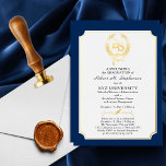 BS - Bachelor of Science Degree College Graduation<br><div class="desc">This graduation announcement for a BS (Bachelor of Science) graduate in any major can be utilised as an announcement and / or a party invitation through the "customisation" option. The crisp white background against the blue and the gold foil makes this design really pop. Design by Holiday Hearts Designs (rights...</div>
