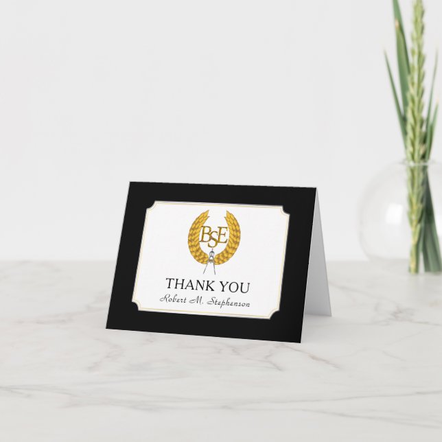 BS Bachelor of Science Engineering Grad Thank You Card (Front)