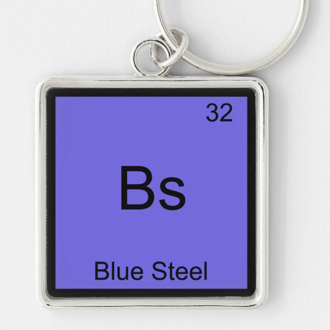 Bs - Blue Steel Funny Chemistry Element Symbol Tee Key Ring (Front)