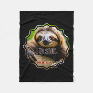 Bs Im Stoic Sloth Fleece Blanket