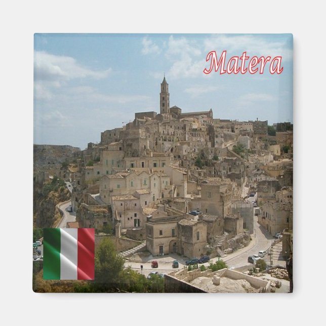 BSL016 MATERA - The Sassi of Matera - Fridge Magnet (Front)