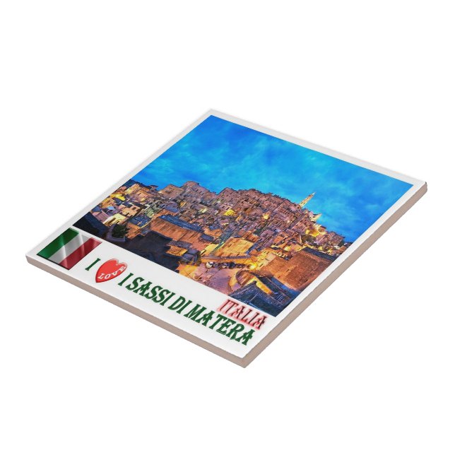 BSL018 MATERA The Sassi of Matera  I Love, Tile (Side)