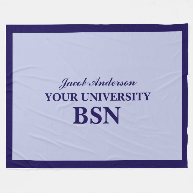 BSN Graduation Personalised Name Fleece Blanket (Front (Horizontal))