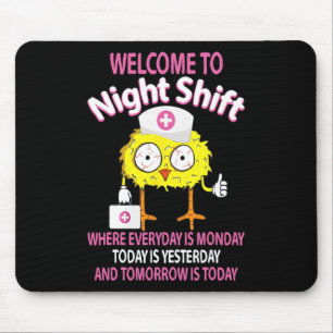 Bsn Lpn Cna Funny Nursing Chick Welcome To Night S Mouse Mat