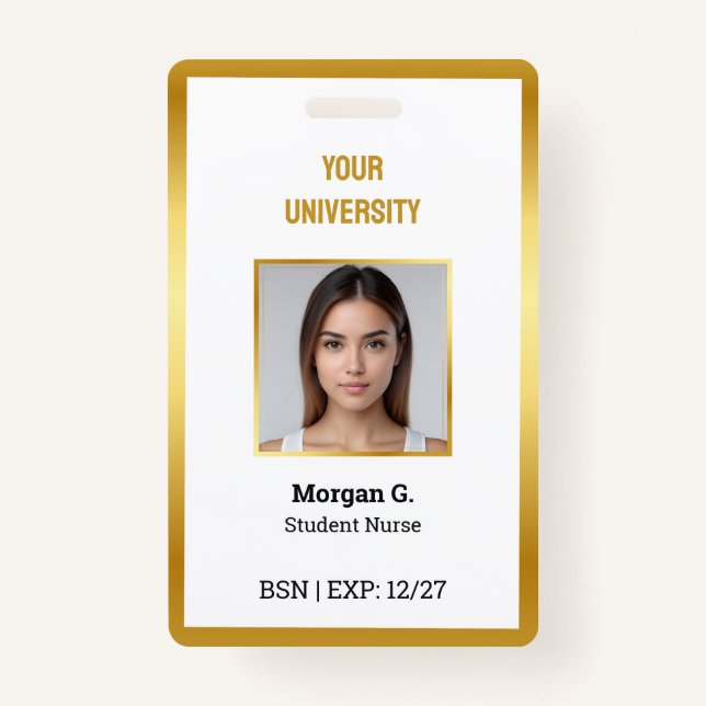 BSN Nurse Custom Photo Name ID Badge (Front)