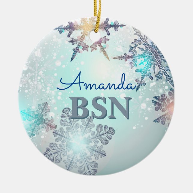 BSN Nurse Graduation  Ceramic Tree Decoration (Front)