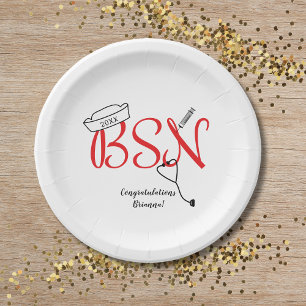 BSN nurse graduation dinner party decor Paper Plate