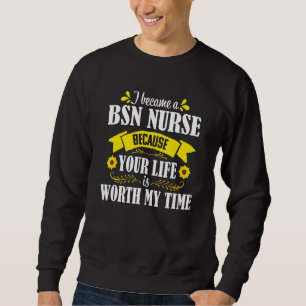 BSN Nurse Sunflower Quote Graduation Medical Nursi Sweatshirt