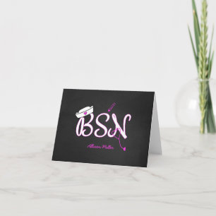 BSN personalised thank you cards, nurse graduation Card