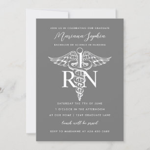BSN RN Nurse Graduation Announcement Custom Colour