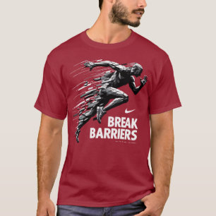 bstract Runner Shattered Effect - Geometric Sport T-Shirt