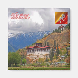 BT - Bhutan - The Dzong in the Paro Valley Magnet