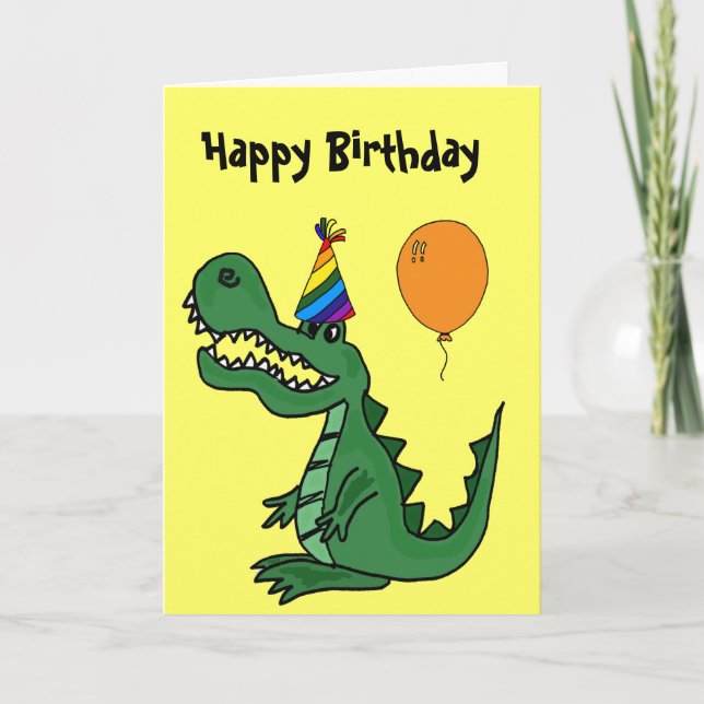 BT- Cartoon Gator Birthday Card (Front)