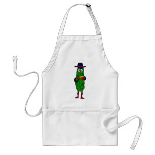 BT- Funny Pickle Playing Harmonica Cartoon Standard Apron