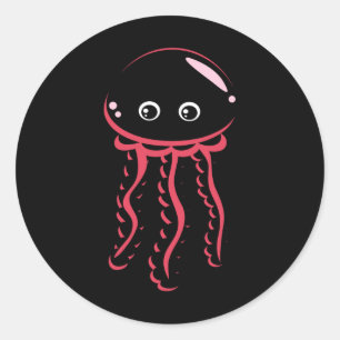 Bt Jellyfish Smiling Costume Cute Animal Halloween Classic Round Sticker