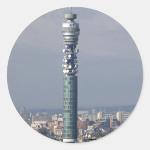 BT Tower, London, England. Classic Round Sticker