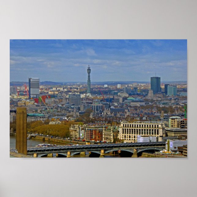BT Tower London Skyline Cityscape England UK Poster (Front)
