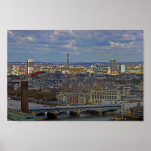 BT Tower London Skyline Cityscape England UK Poster