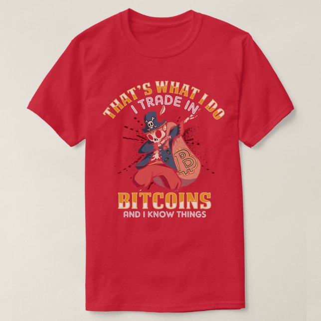 BTC Crypto Trader Funny Cryptocurrency Bitcoin Gif T-Shirt (Design Front)