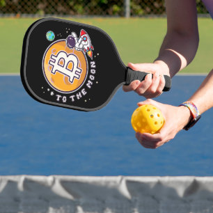 BTC to the moon - Bit Me QR Code We Accept Btc Pickleball Paddle